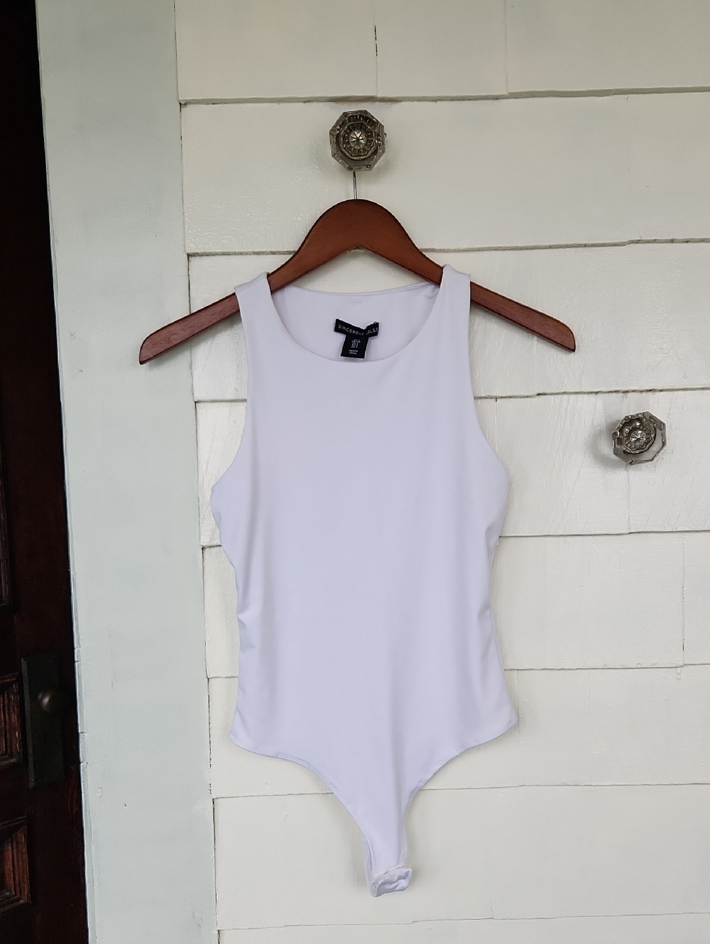 Sincerely Jules White Sleevless Tank One-Piece Bodysuit Size S